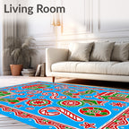 Holiday Gingerbread Candy Cane Scene Rug
