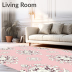 Pink Cream Intricate Medallion Rug