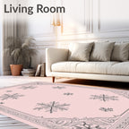Winter Wonderland Snowflake Pink Rug