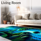 Mystical Verdant Forest River Scene Rug