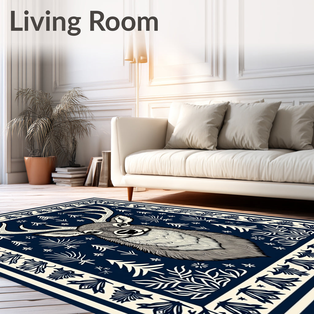 Majestic Deer Forest Woodland Charm Rug