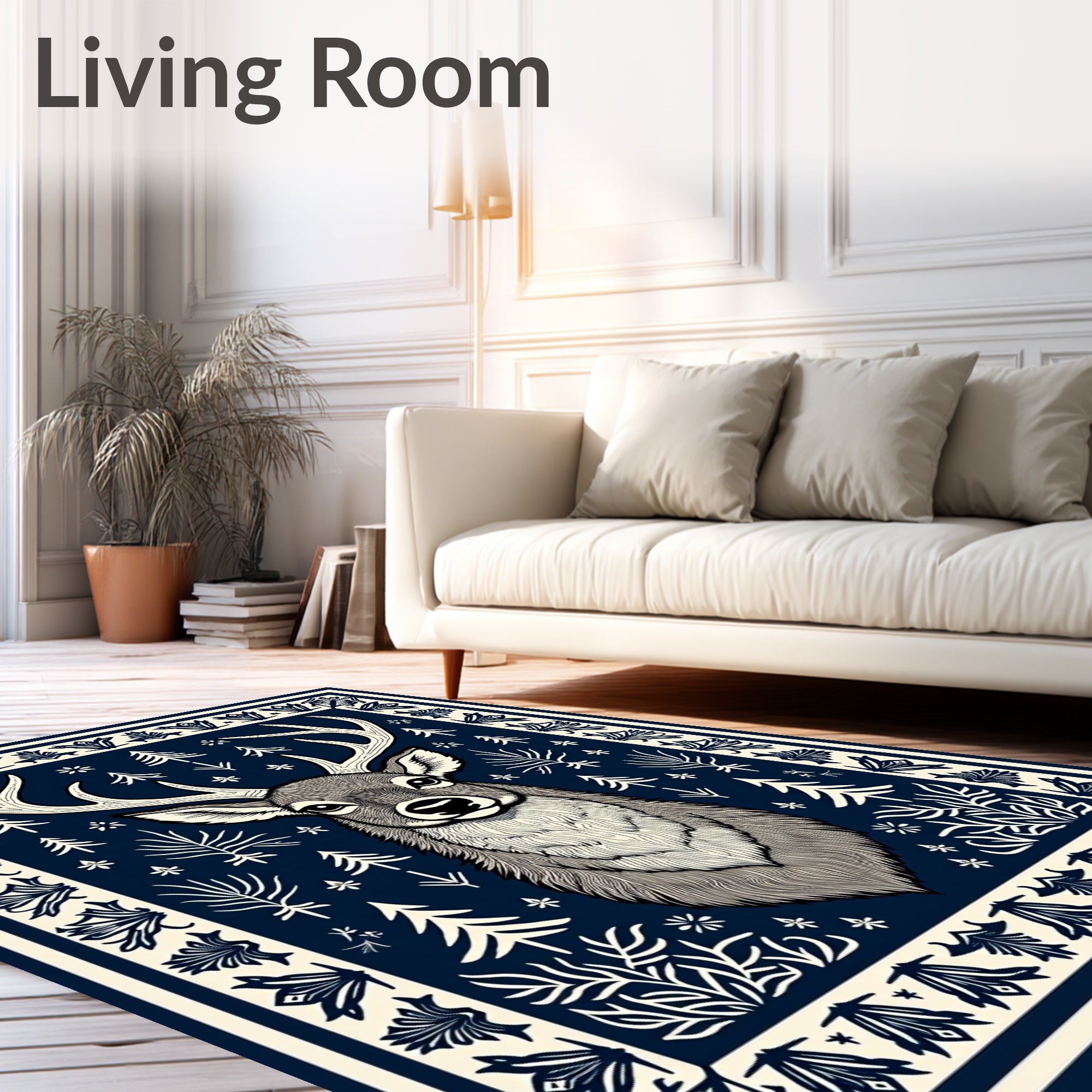 Majestic Deer Forest Woodland Charm Rug