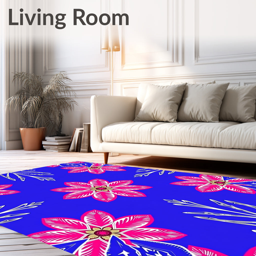 Vibrant Pink Floral Medallion Royal Rug