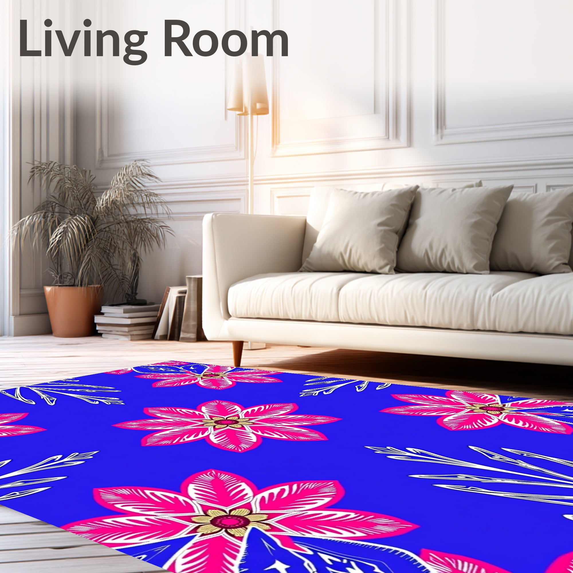 Vibrant Pink Floral Medallion Royal Rug