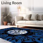 Spooky Blue Moon Bat Mandala Rug