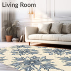 Blue Ivory Laurel Medallion Rug