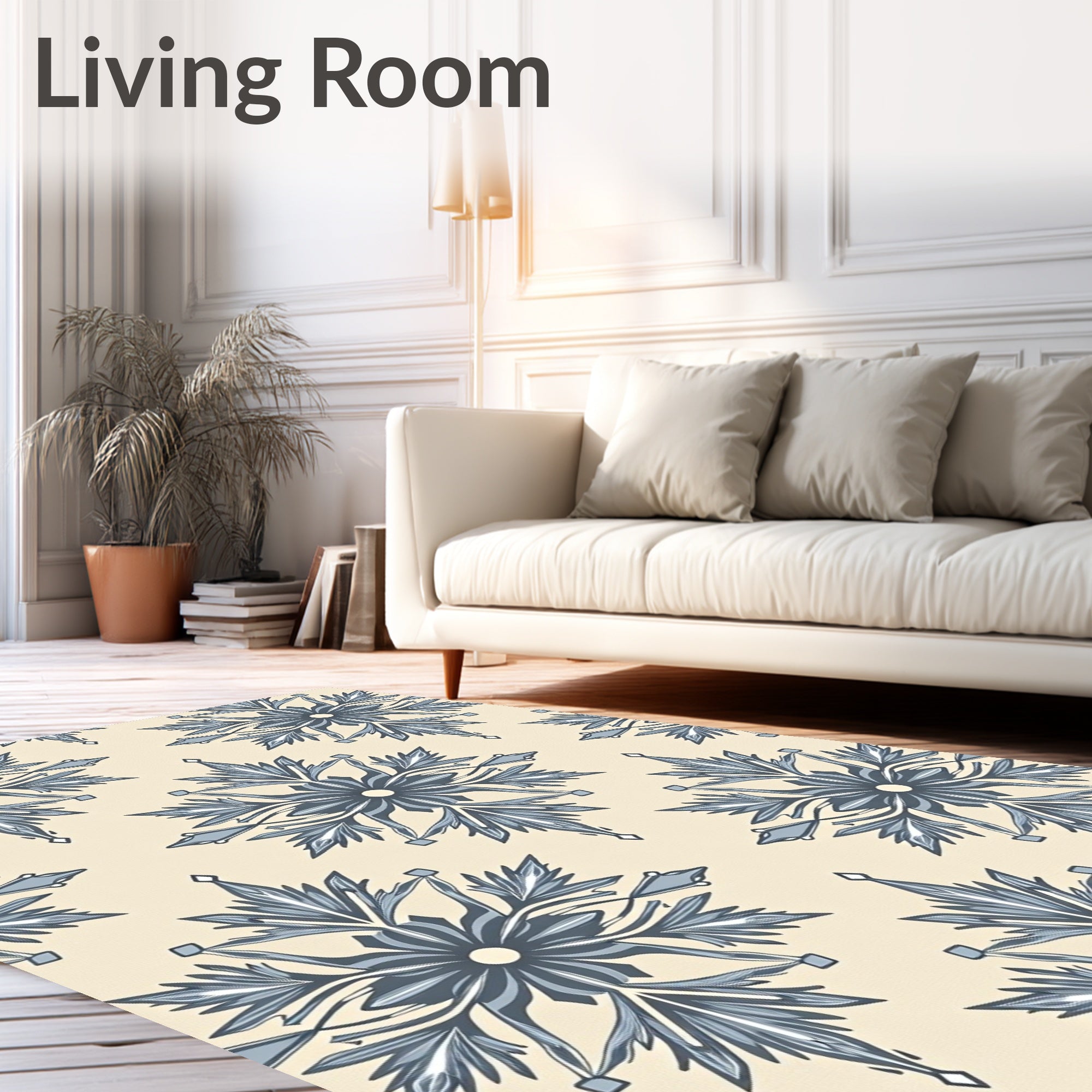 Blue Ivory Laurel Medallion Rug