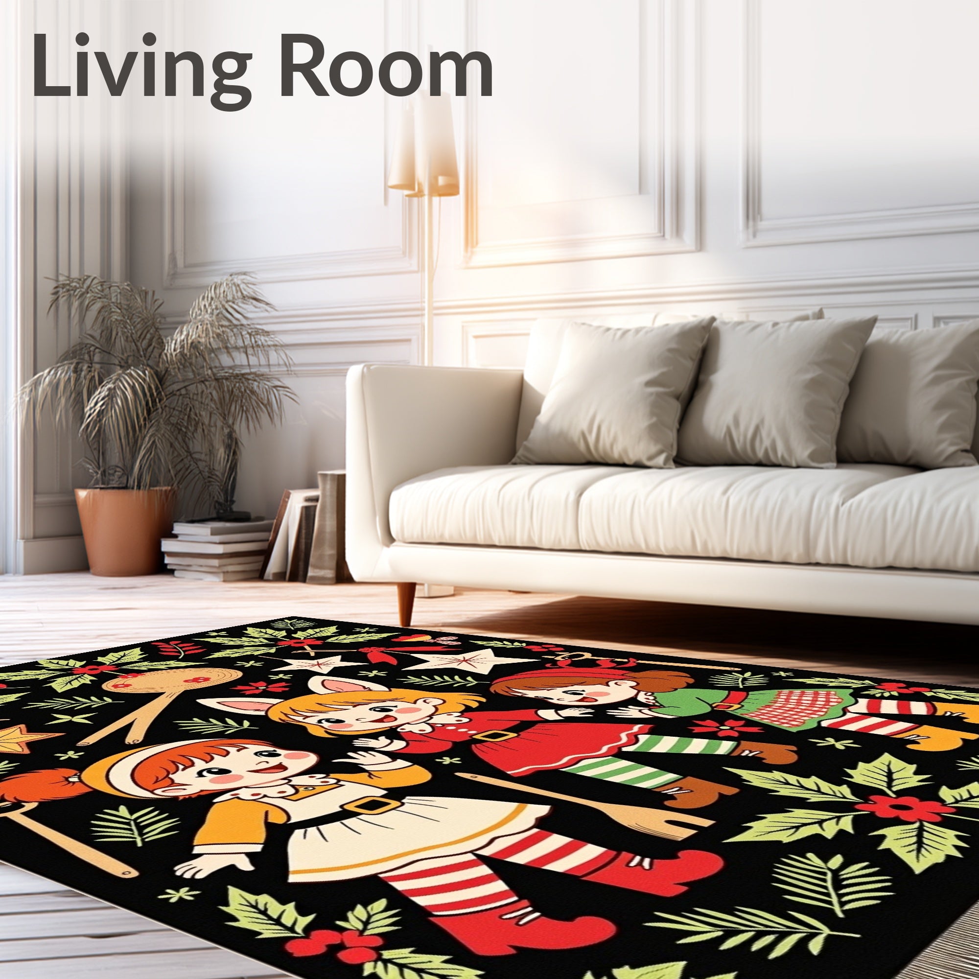 Cute Characters with Holly Garland Rug