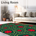Emerald Red Floral Medallion Radiance Rug