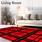 Classic Tartan Red Black Green Plaid Rug