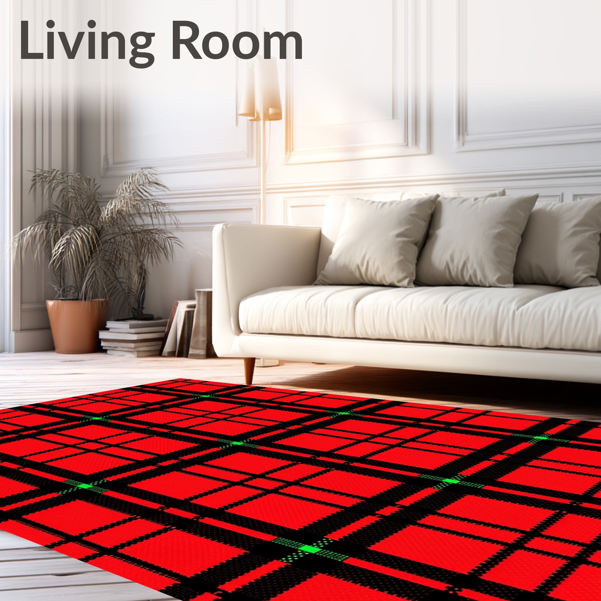 Classic Tartan Red Black Green Plaid Rug