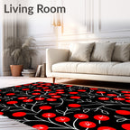 Bold Red Berry Vine Arrangement Rug
