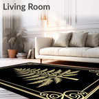 Golden Palm Tree Elaborate Border Rug