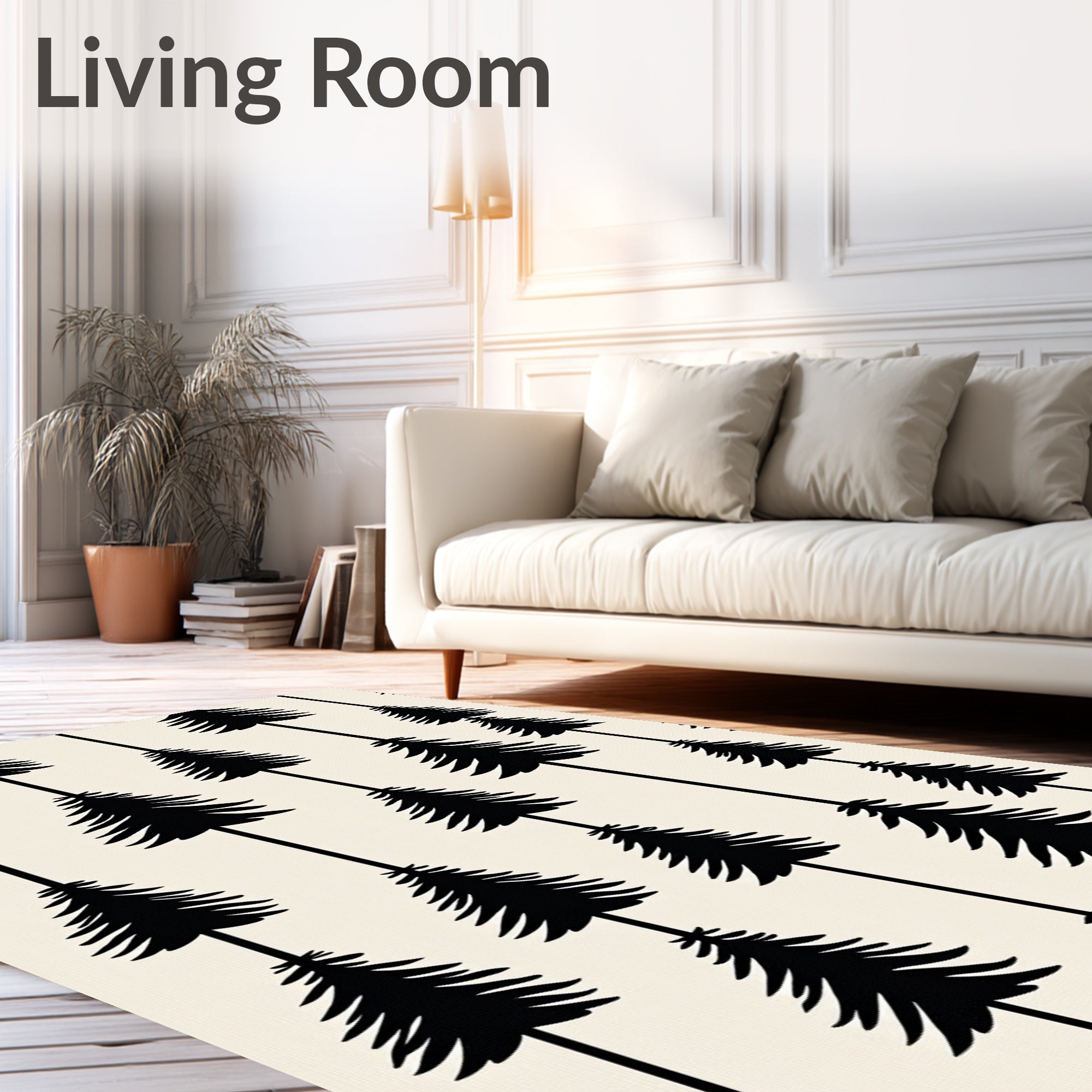 Black Pine Trees Vertical Repeat Rug