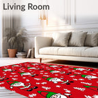 Merry Red Gnome Winter Holiday Rug