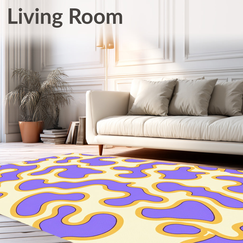 Groovy Lilac Blob Flow Rug