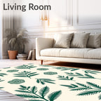 Forest Green Foliage Starburst Rug