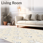 Cream Floral Fusia Medallion Rug