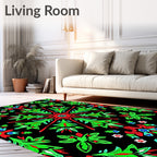 Vibrant Festive Floral Medallion Rug