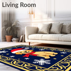 Golden Retriever Christmas Snowflake Border Rug