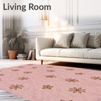 Blush Pink Floral Starburst Background Rug