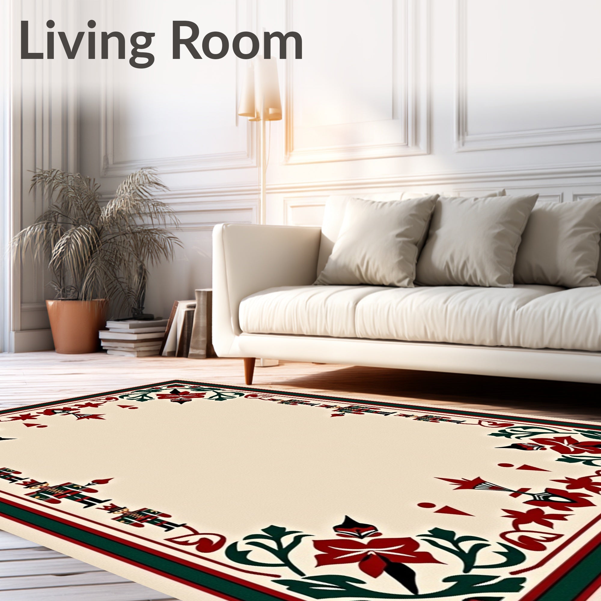 Crimson Green Nutcracker Border Regal Rug