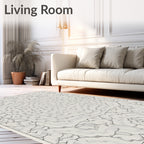Monochrome Abstract Organic Waves Rug