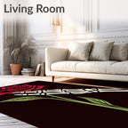 Crimson Rose Skeleton Hand Rug