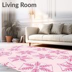 Pink Snowflake Medallion Scatter Rug