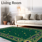 Emerald Green Cosmic Star Burst Rug
