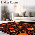 Orange Jack O Lantern Swirls Rug