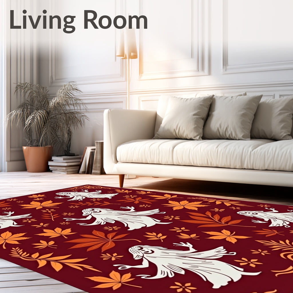 Bewitching Autumn Leaf Ghost Rug