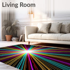 Vibrant Rainbow Burst Sunray Rug