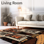 Haunted House Ghost Orange Brown Rug
