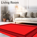 Crimson Bordered Square Rug