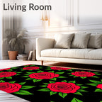 Bold Red Rose Garden Repeat Rug