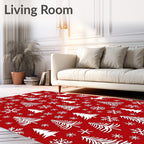 Rustic Winter Forest Scene Rug