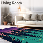Night Sky Forest Starry Trees Rug