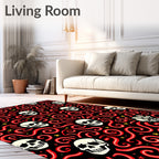 Whimsical Skull Swirl Star Rug