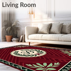 Elegant Burgundy Laurel Letter B Rug