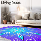 Aquamarine Snowflake Floral Swirl Rug