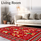 Festive Red Gingerbread Man Holiday Rug