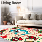 Playful Blue Shark Whimsical Elements Rug