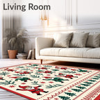 Festive Gnomes and Christmas Tree Repeat Rug