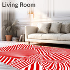 Bold Red Illusory Stripe Rug