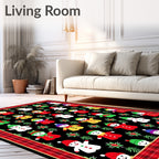 Christmas Snowman Holly Border Rug