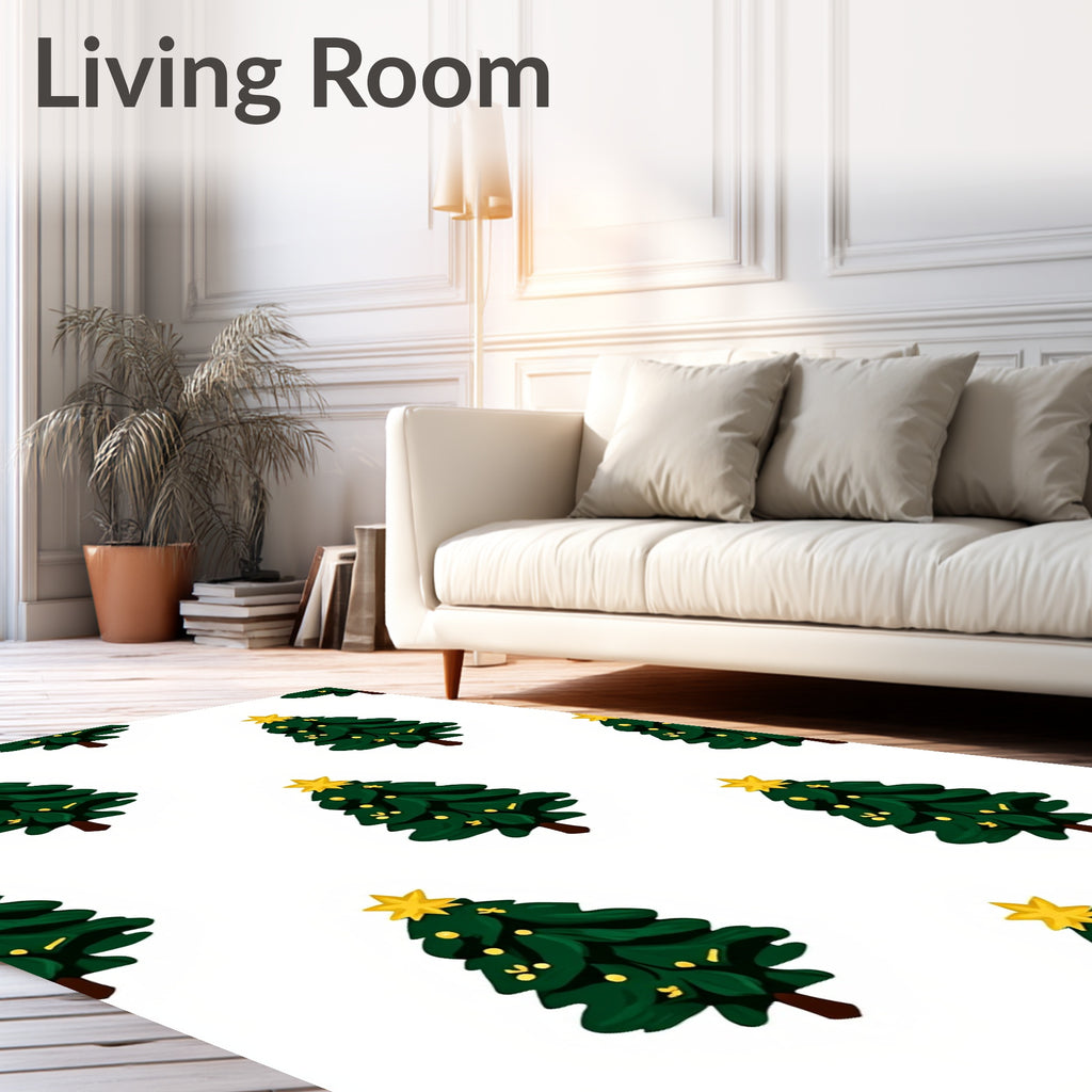 Emerald Evergreen Festive Tree Star Rug