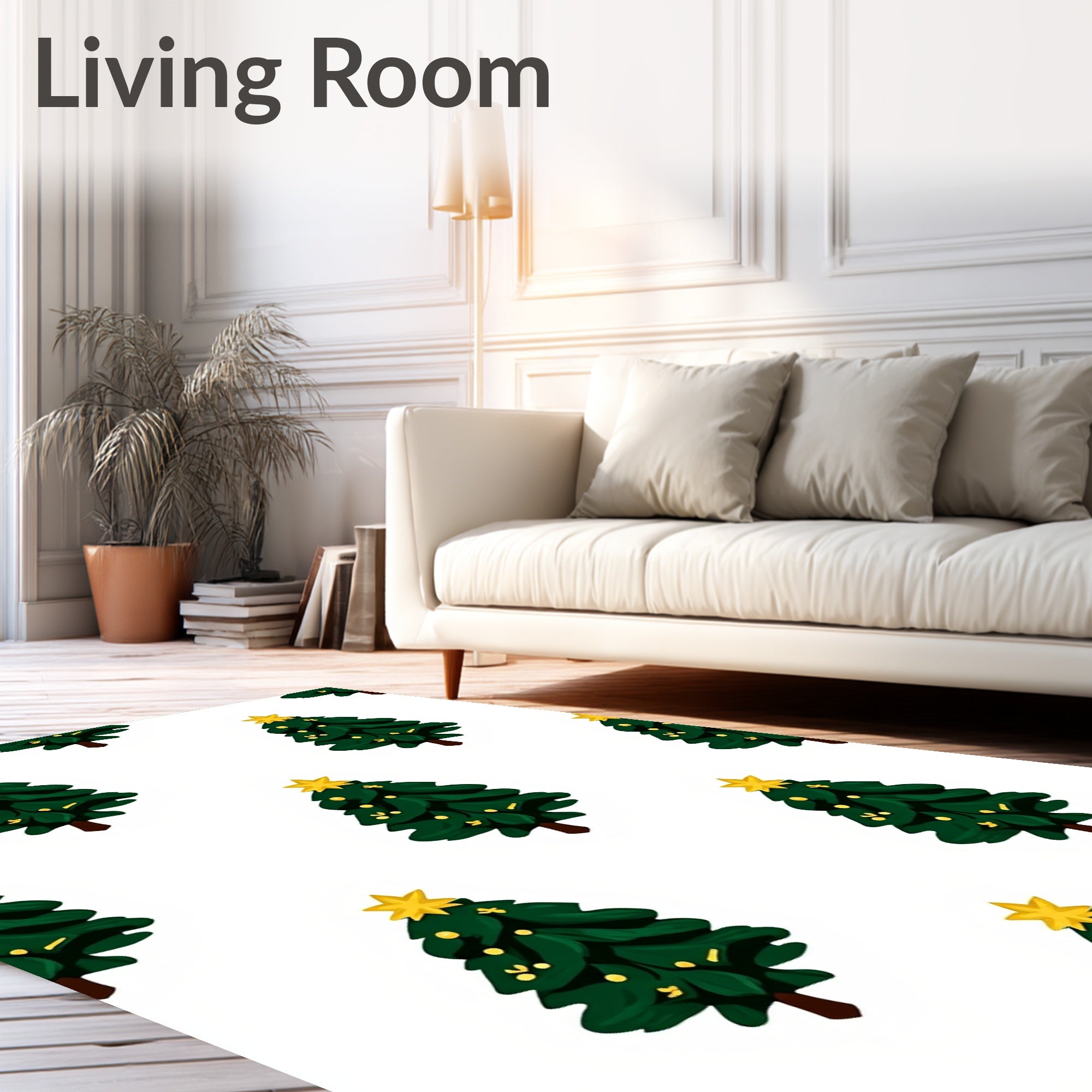 Emerald Evergreen Festive Tree Star Rug
