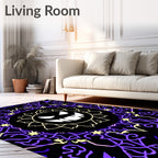 Spooky Yellow Jack O Lantern Mandala Rug