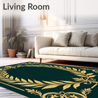 Gold Leaf Laurel Frame Rug